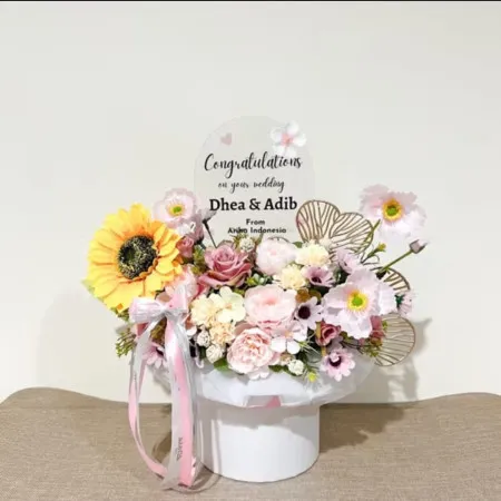 Bloom Box Akrilik Ucapan Wedding Gunung Kaler